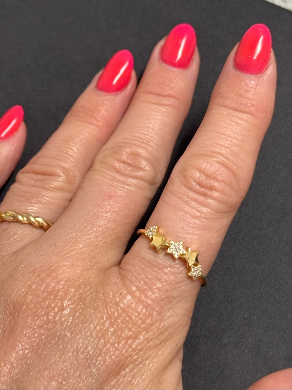 Gold Star Pave Accent Ring